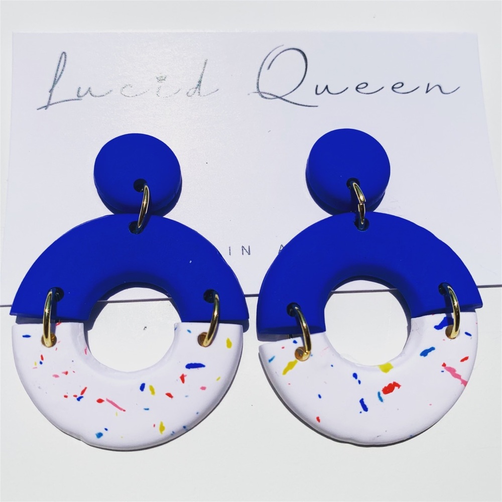 Blue Confetti Earrings